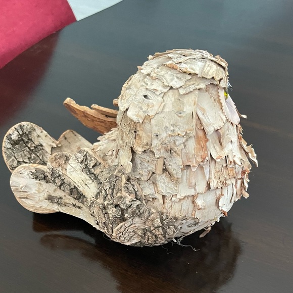 Rustic Wood Bark Owl Decor - Picture 4 of 5